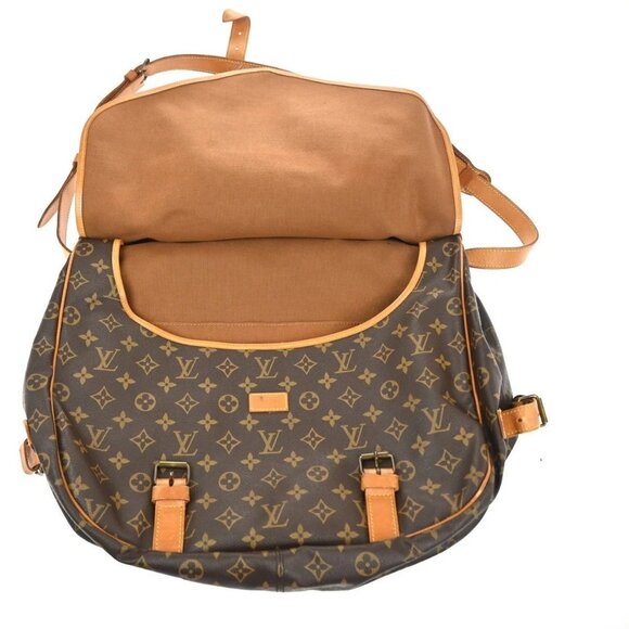 LOUIS VUITTON Logo Saumur 43 Shoulder Bag Monogram Leather Brown M42252 98MA210 - Picture 11 of 16